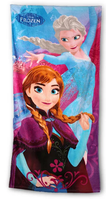 Ręcznik plażowy 70x140 Frozen Kraina Lodu 5008 Anna Elsa dziecięcy