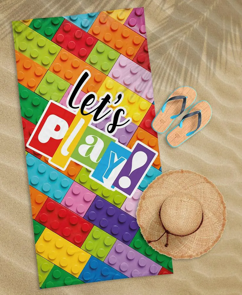 Ręcznik plażowy 70x140 Klocki Lego 62     kolorowy dziecięcy bawełniany