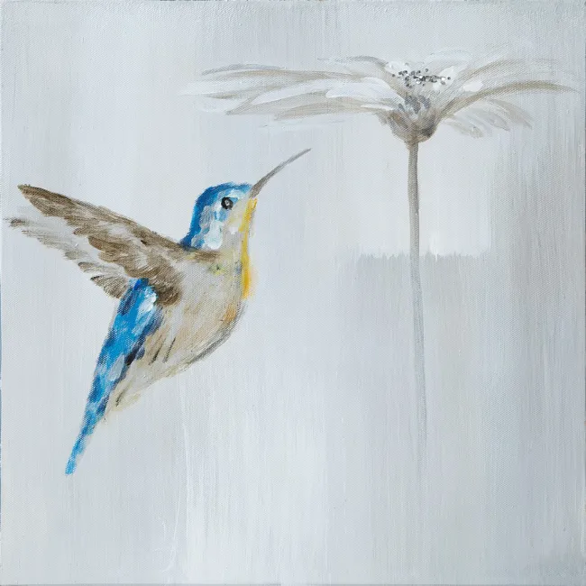 Obraz Bird 9 30x30 ręcznie malowany ptaszek na płótnie Eurofirany