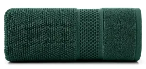 Ręcznik Danny 50x90 zielony ciemny  z wytłaczaną bordiurą i błyszczącą nicią 500 g/m2 Eurofirany