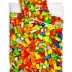 Pościel bawełniana 160x200 Klocki Lego    kolorowa z jedną poszewką 70x80 C24