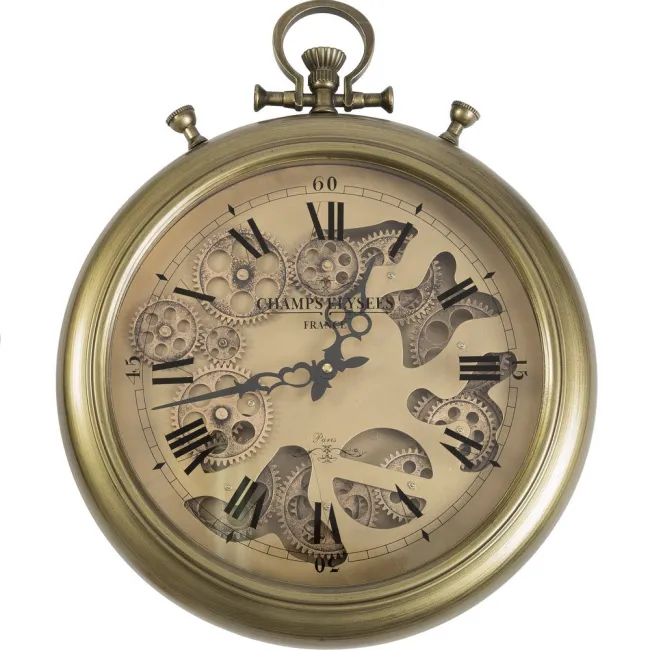Zegar ścienny 40x50x7 Classic 07 Vintage metalowy szklana tarcza zębatki