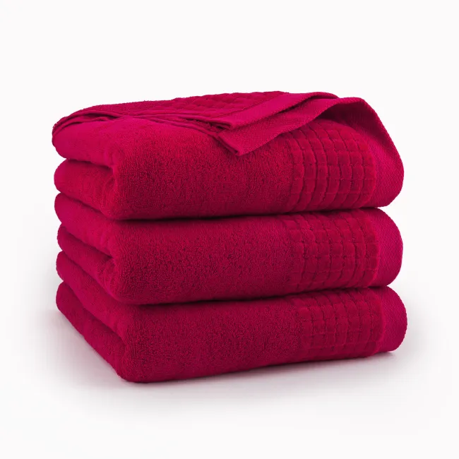 Ręcznik Paulo 2 50x90 czerwony to 7836/k19-530 500g/m2 welurowa strzyżona bordiura Zwoltex