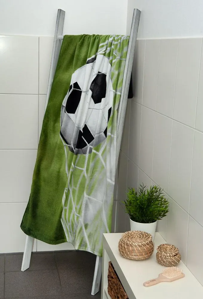 Ręcznik plażowy 75x150 Piłka Nożna        piłkarski bramka bawełniany H23