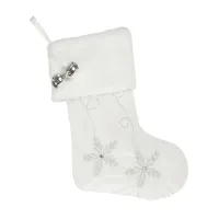 Ozdoba świąteczna Angel biała skarpeta    but śnieżynki Eurofirany