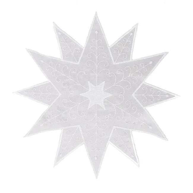 Serwetka świateczna śr.30cm. Bora  srebrna gwiazda Eurofirany