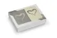 Komplet ręczników na Walentynki 70x140 Serce haft szary jasny kremowy w pudełku 2 szt