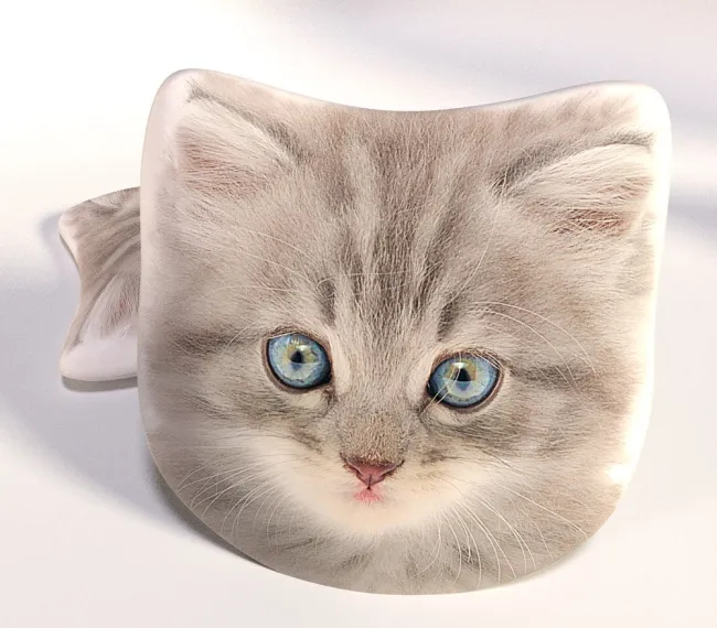 Poduszka dekoracyjna przytulanka Kot śliczny kotek szary B344 1495