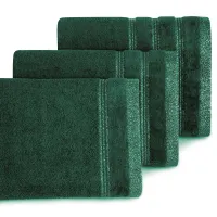 Ręcznik Glory 1 50X90 butelkowy zielony  z welurową bordiurą i błyszczącą nicią 500g/m2 Eurofirany