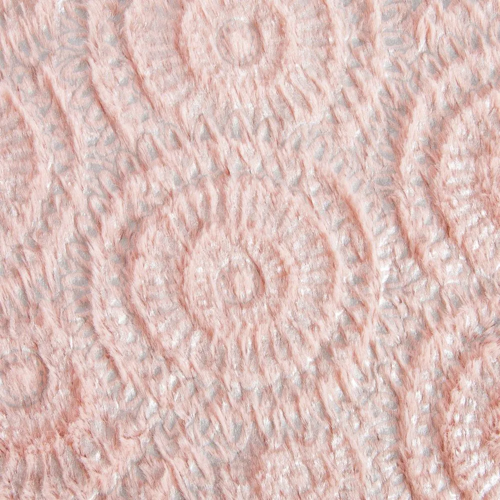 Koc narzuta z mikrofibry 170x210 Ofelia różowa wytłaczana Eurofirany