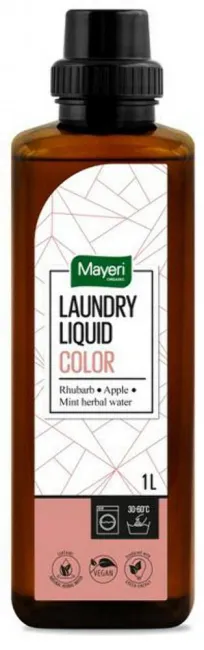 Płyn do prania z wodą miętową Color 1l    rabarbar jabłko wegański Mayeri Organic