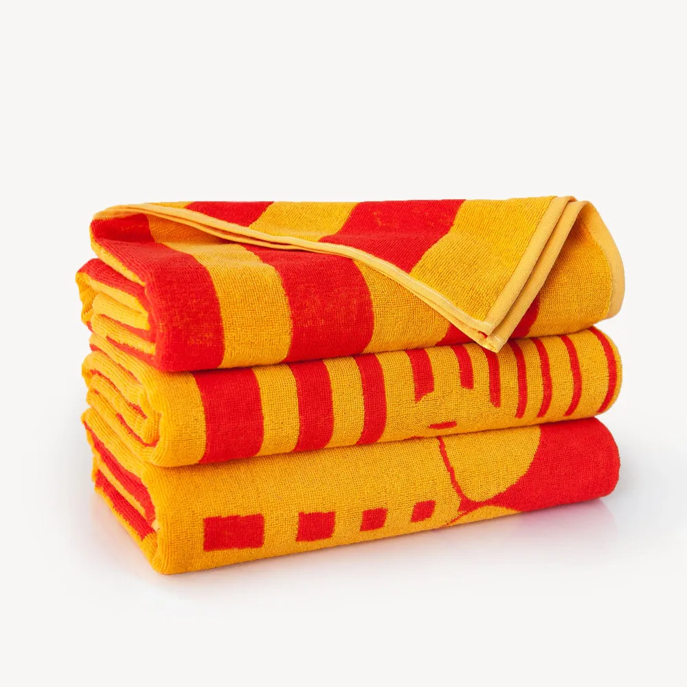 Ręcznik plażowy 100x160 Bikini 8134/1 żółto czerwony 380 g/m2 Zwoltex