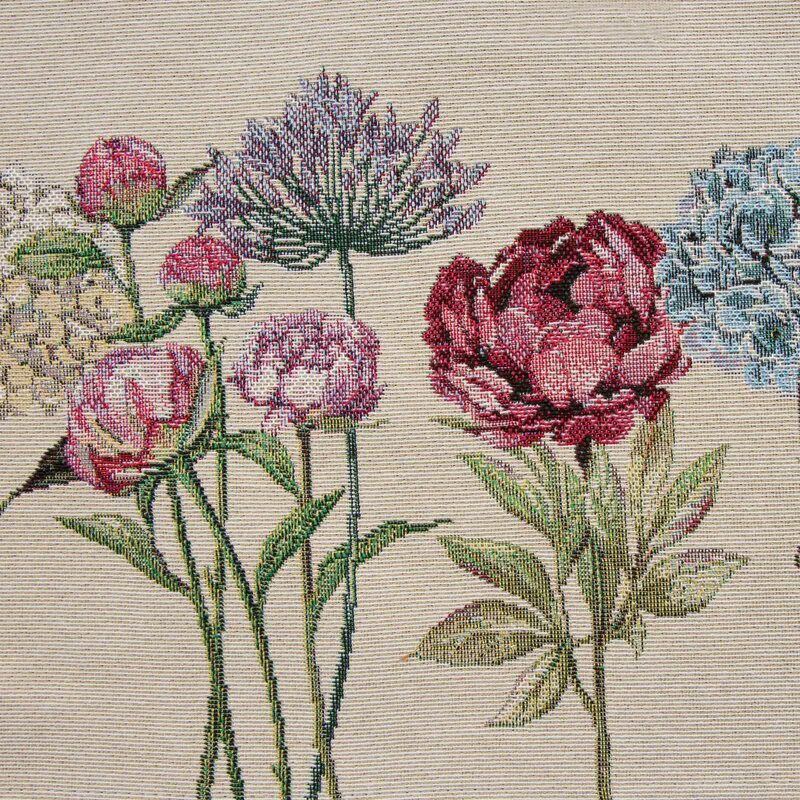 Obrus 100x100 gobelinowy naturalny  kolorowy kwiaty 1242 Eurofirany
