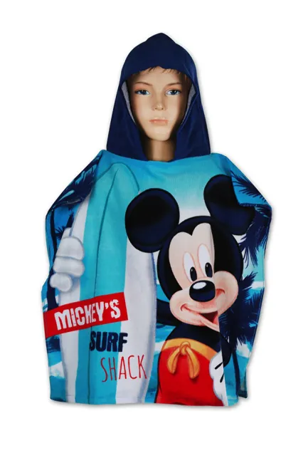 Poncho dla dzieci 55x110 Myszka Miki 1399 Mickey Mouse ręcznik z kapturem