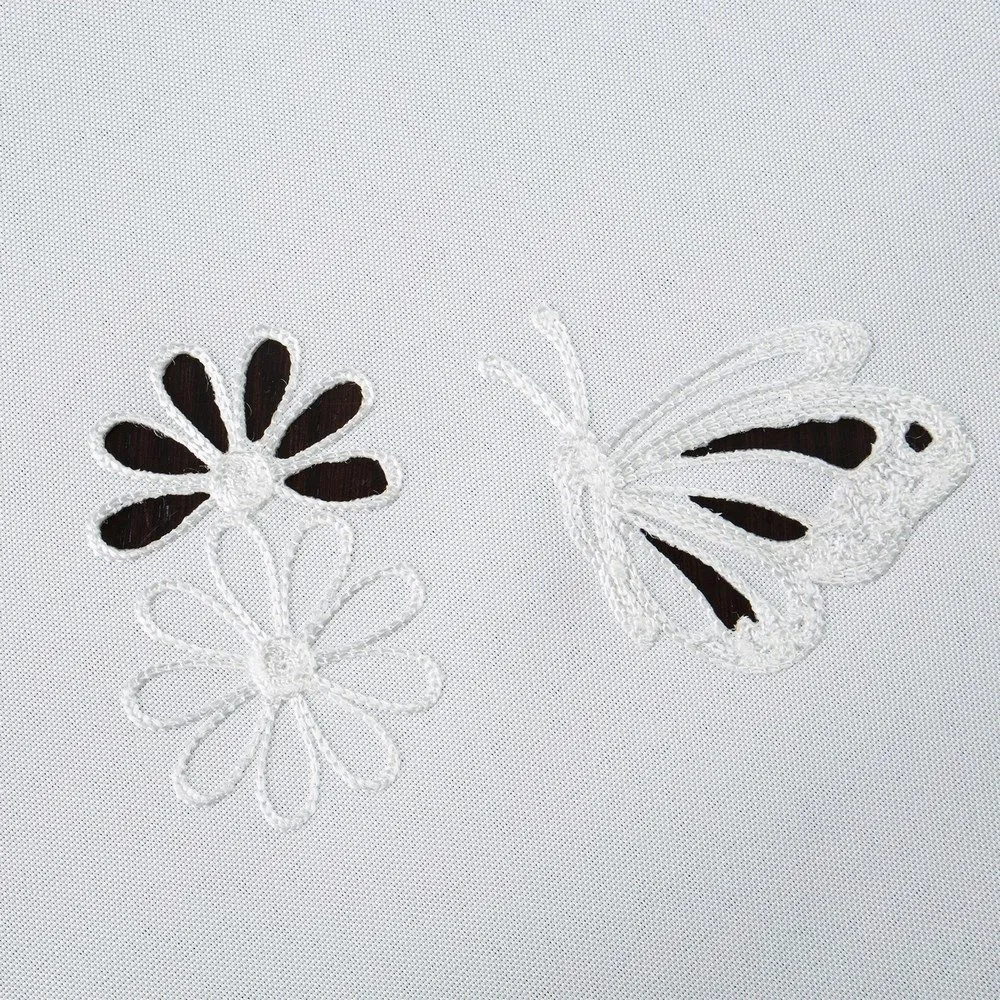 Obrus dekoracyjny 85x85 Liberty biały haftowany ażurowy motyle kwiaty