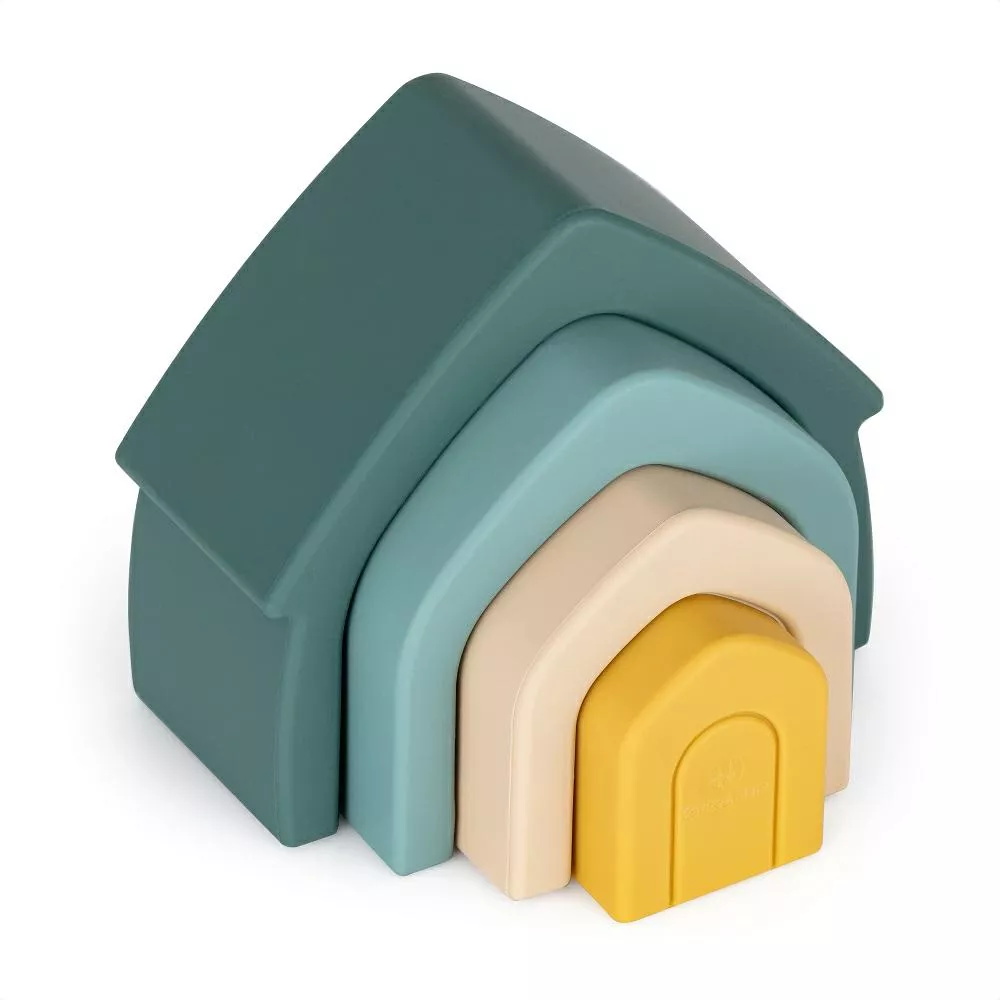 Zabawka układanka silikonowa House domek  zielony 12m+ PETITE&MARS