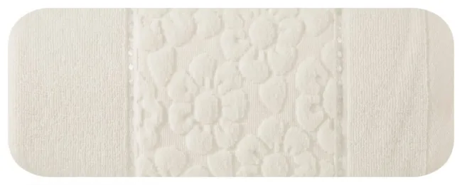 Ręcznik Gabi 70x140 kremowy 500 g/m2 kwiatki Eurofirany