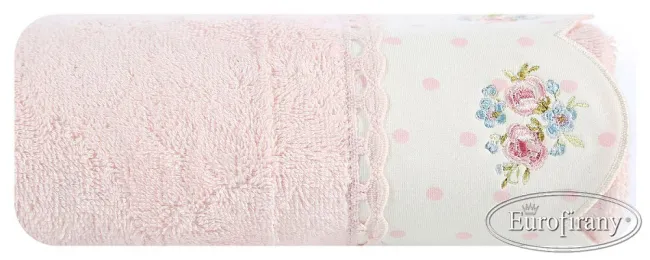 Ręcznik Erin 70x140 02 jasno różowy bordiura  500 g/m2 frotte Eurofirany