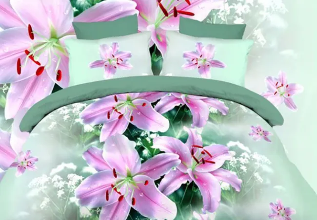 Pościel Mikrosatyna 3D 200x220 02   6044 Kwiaty