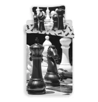 Pościel bawełniana 140x200 szachy  poszewka 70x90 chess August 23