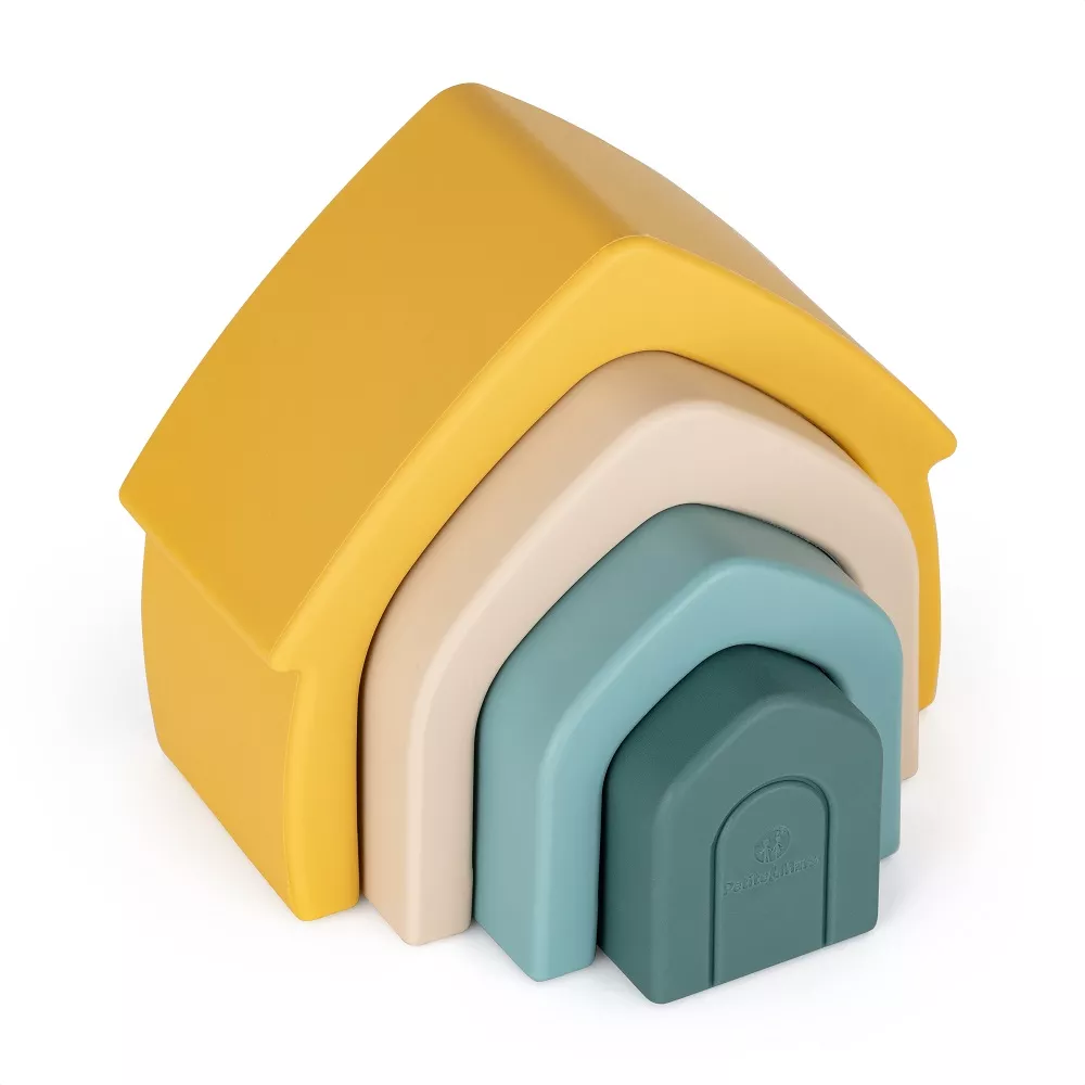 Zabawka układanka silikonowa House domek  żółty 12m+ PETITE&MARS