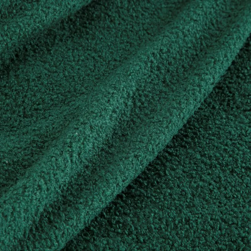 Koc narzuta 200x220 Bukla zielony ciemny  baranek z mikrofibry Eurofirany