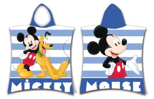 Poncho dla dzieci 50x115 Mickey stripe ręcznik z kapturem dziecięcy