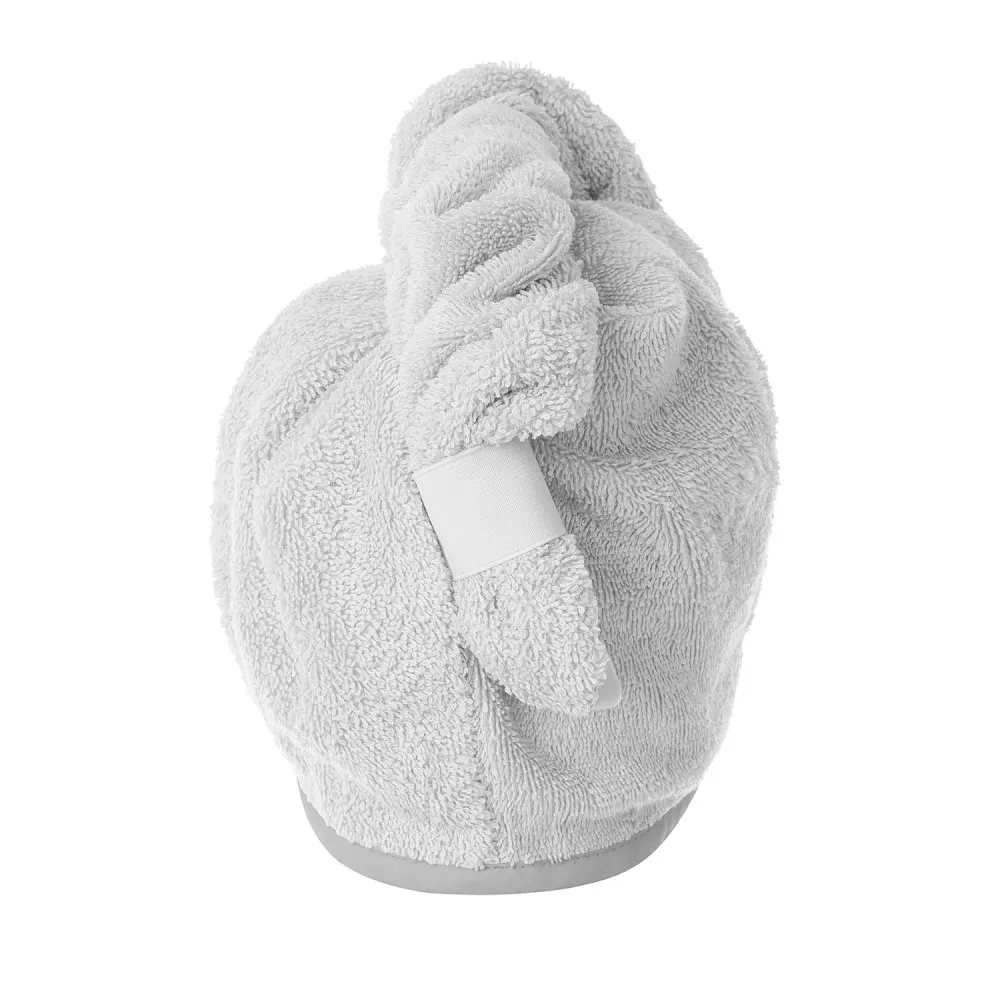 Turban kąpielowy 65x23 szary frotte new  ręcznik do włosów na głowę