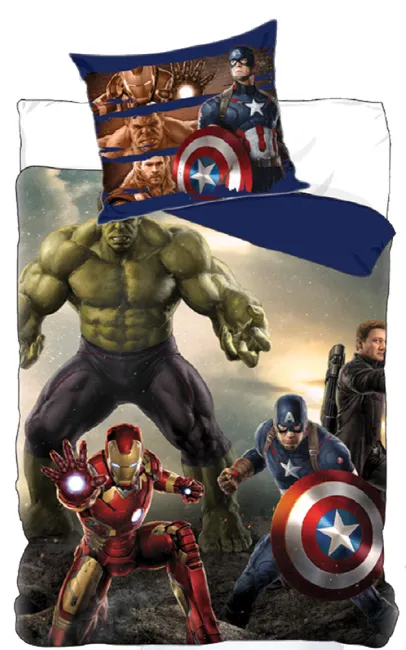 Pościel bawełniana 140x200 Avengers 1158 Kapitan Ameryka Iron Man poszewka 70x90
