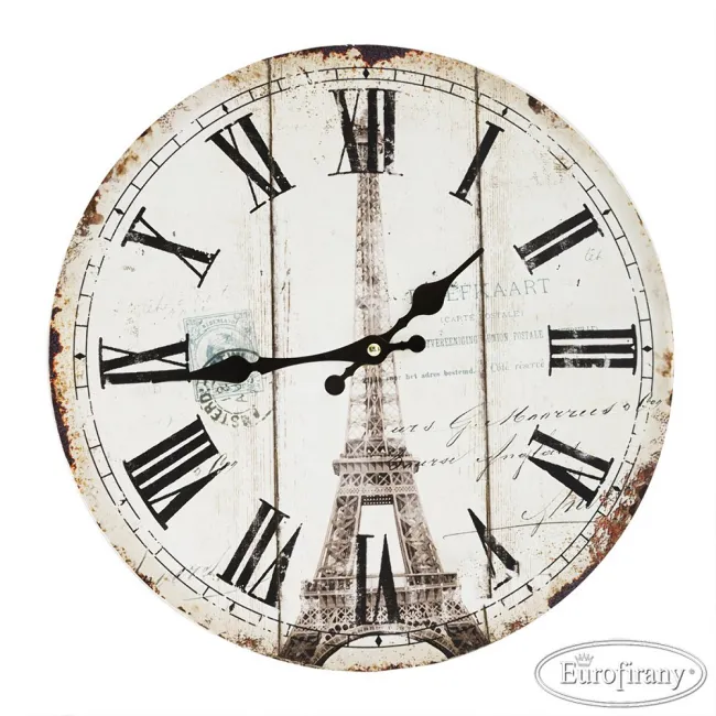 Zegar ścienny Time 01 34x4 Wieża Eiffla Paryż Paris Eurofirany