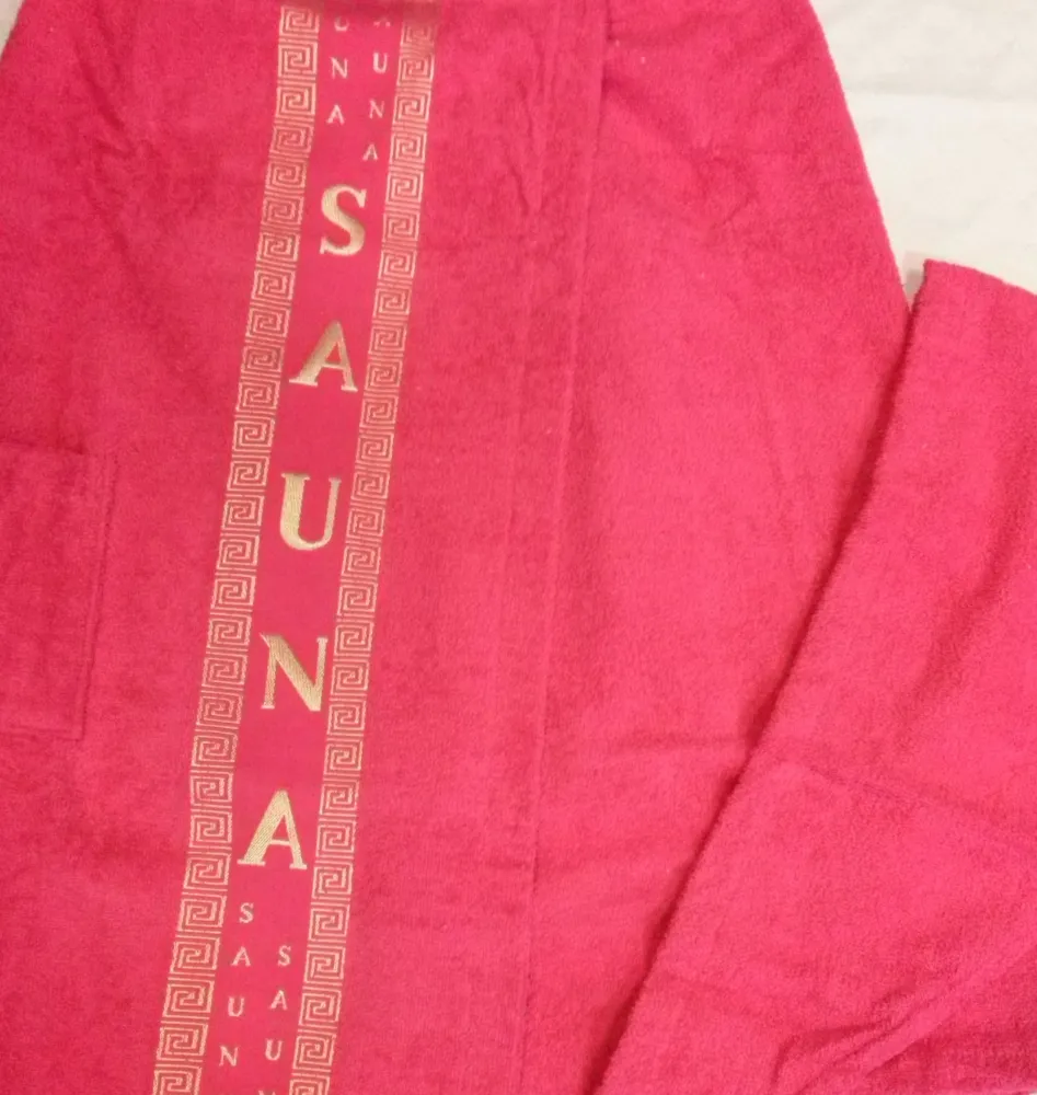 Sauna komplet damski 2 części amarantowy sukienka i turban One Size