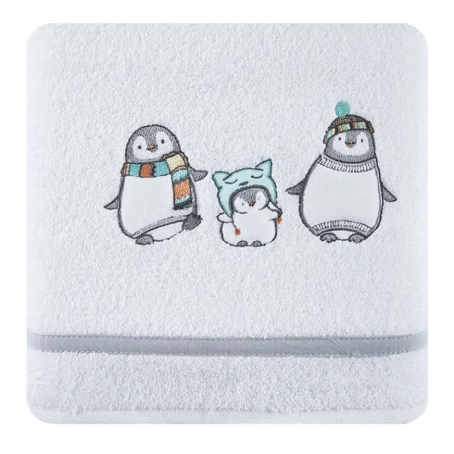 Ręcznik dziecięcy 50x90 Baby 12 pingwiny biało szare 450 g/m2 Eurofirany