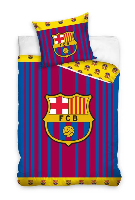 Pościel bawełniana 160x200 FC Barcelona herb pasy FCB173009 1724