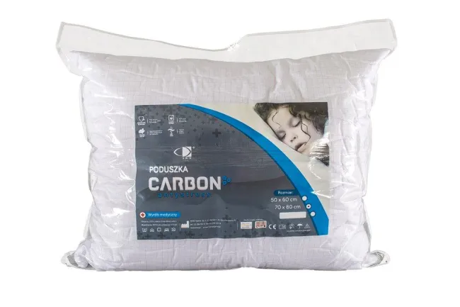 Poduszka Carbon Antystres 70x80 biała antyalergiczna AMW