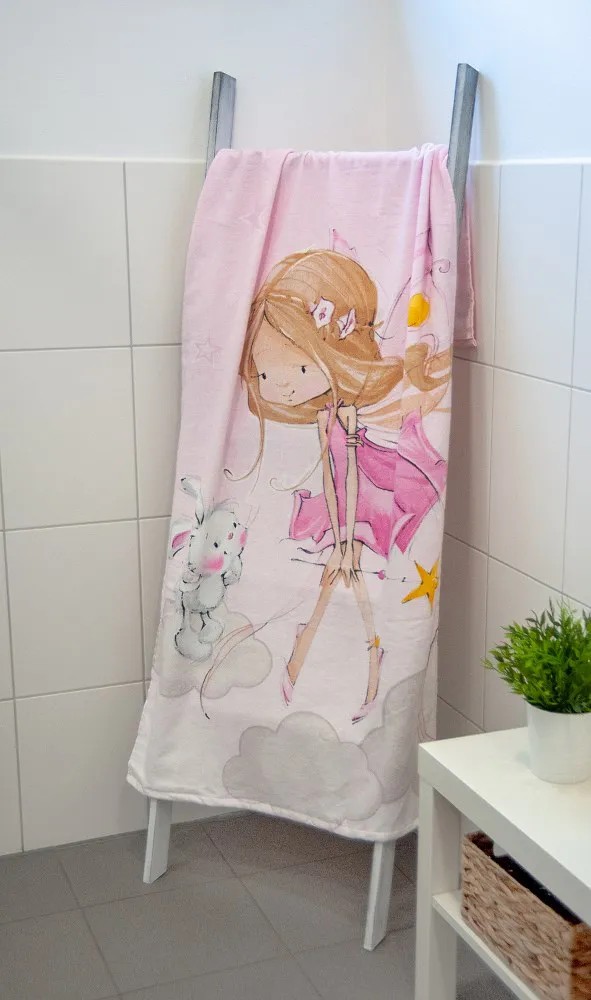 Ręcznik plażowy 75x150 Wróżka Little      Fairy różowy dziecięcy bawełniany H23