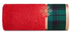 Ręcznik Cherry 70x140 czerwony zielony    świąteczny 01a 480 g/m2 Eurofirany