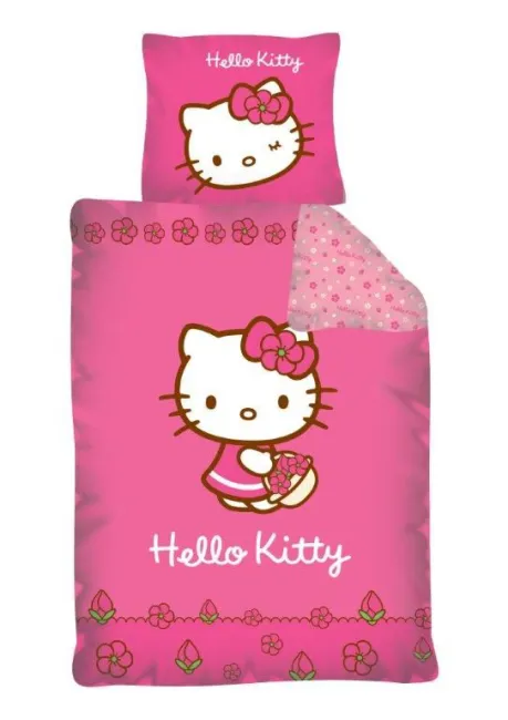 Pościel Hello Kitty 140x200 D Hello Kitty z koszyczkiem 4129