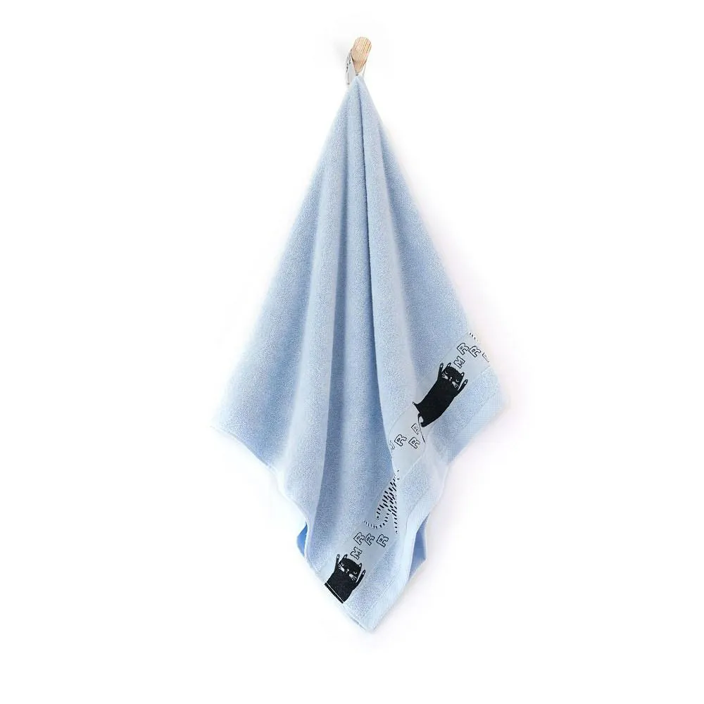 Ręcznik 50x70 Koty Mgiełka-5460 niebieski frotte bawełniany dziecięcy