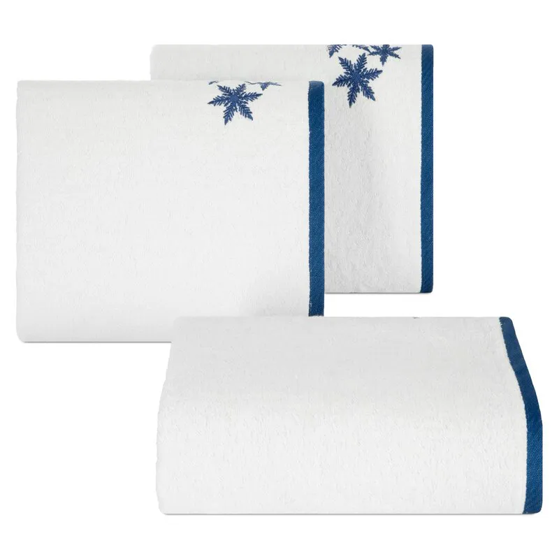 Ręcznik Carol 50x90 bialy niebieski       świąteczny 480 g/m2 Eurofirany
