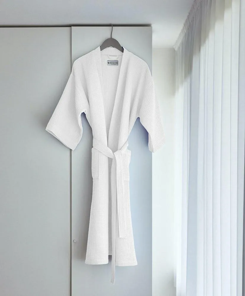 Szlafrok gofrowany biały L/XL bawełniany Kimono Gofer