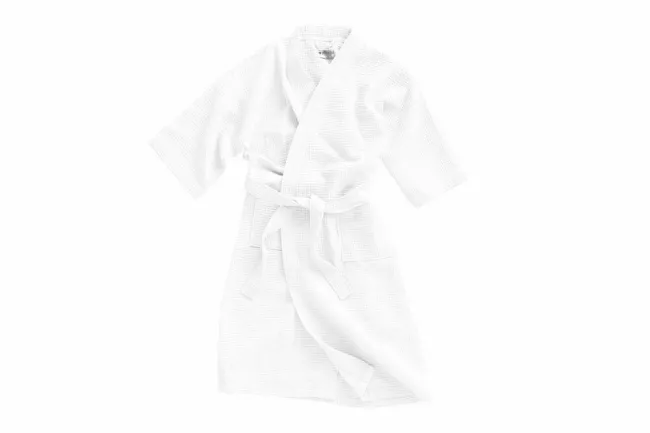 Szlafrok gofrowany biały L/XL bawełniany Kimono Gofer