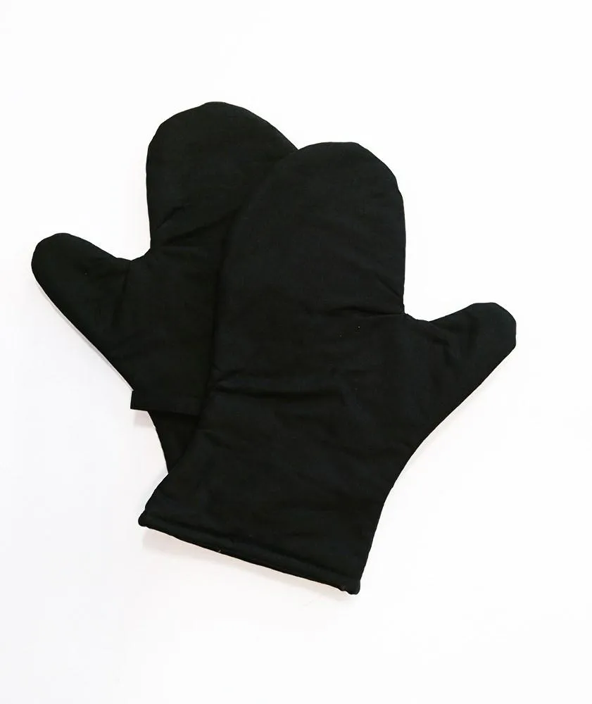 Rękawice kuchenne 17x27 z magnesem 2 szt czarne jednobarwne