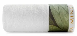 Ręcznik Sylvia 70x140 biały zielony Ewa   Minge 485g/m2 Eurofirany