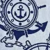 Ręcznik plażowy 90x170 Navy niebieski     granatowy kotwice kompas welurowy Plaża 23