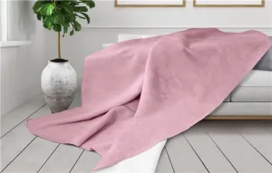 Koc bawełniany akrylowy 150x200 pudrowy  różowy jednobarwny Glamour Greno