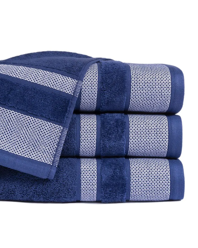 Ręcznik 50x90 Carlo niebieski frotte      bawełniany 550g/m2 Detexpol