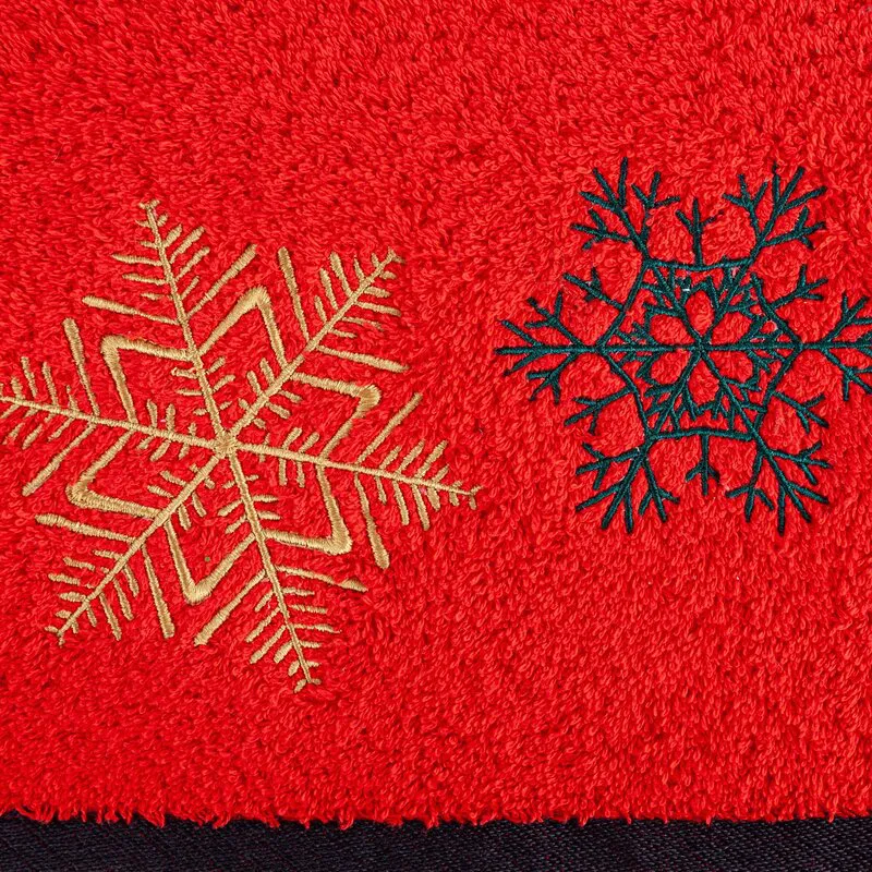 Ręcznik Cherry 50x90 czerwony gwiazdki  świąteczny 02 450 g/m2 Eurofirany