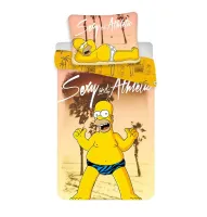 Pościel bawełniana 140x200 Homer Simpson na plaży 9351 Simpsonowie poszewka 70x90