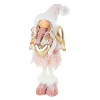 Ozdoba świąteczna Doll lalka 15x12x54 różowa Eurofirany