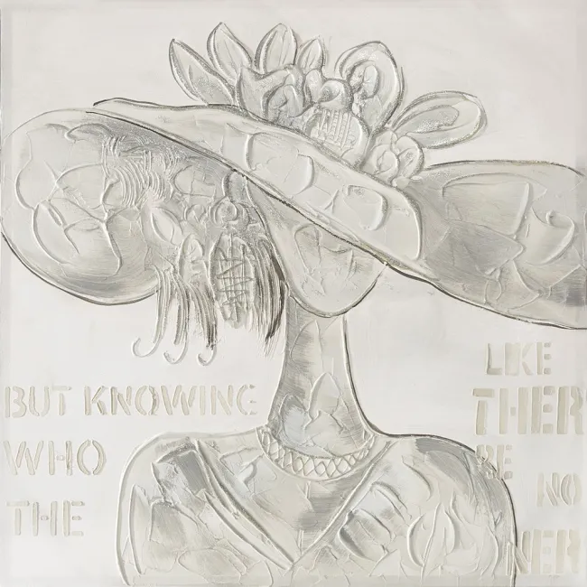 Obraz Dama b 80x80 ręcznie malowany kapelusz Eurofirany